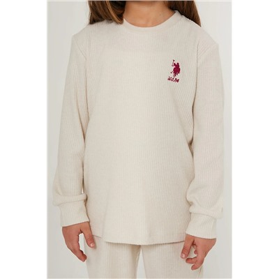 Kız Çocuk Krem Pijama Takımı