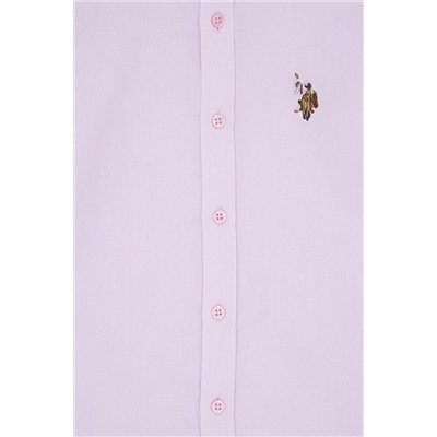 Erkek Çocuk Açık Pembe Uzun Kollu Basic Gömlek