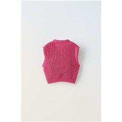 CHENILLE FLORAL KNIT VEST