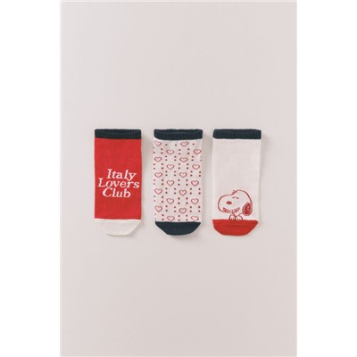 Pack 3 calcetines cortos Snoopy
