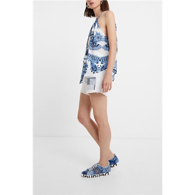 Blusa viscosa escote cuadrado