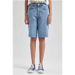 Defacto Normal Bel Jean %100 Pamuk Bermuda şort B1242AX23HS