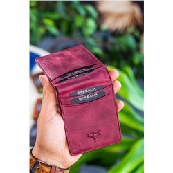 Garbalia, Jasper Hakiki Deri Unisex Bordo Kartlık Cüzdan