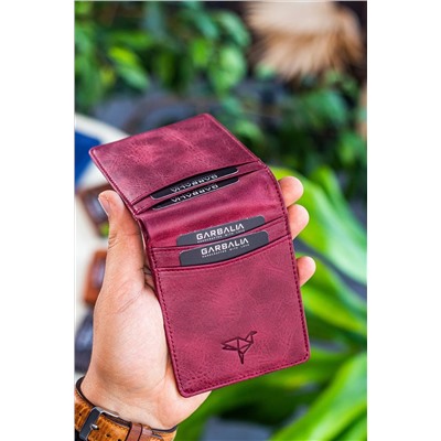 Garbalia, Jasper Hakiki Deri Unisex Bordo Kartlık Cüzdan