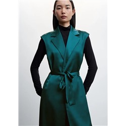 Chaleco satinado cinturón -  Mujer | MANGO OUTLET Melilla