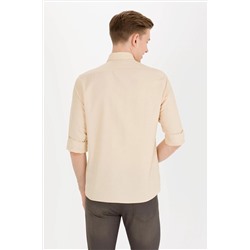 Erkek Camel Uzun Kollu Basic Gömlek