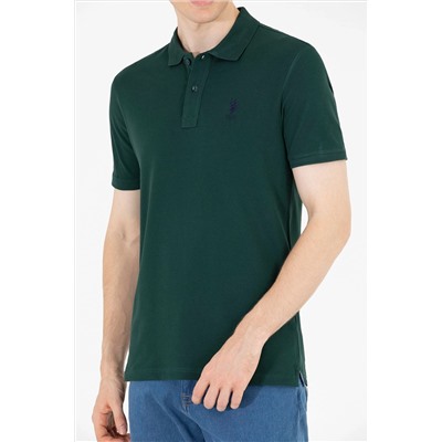 Erkek Koyu Yeşil Basic Polo Yaka Tişört