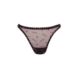Tanga tul negro bordado