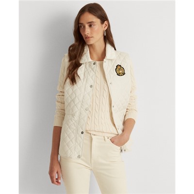 Lauren Crest-Patch Quilted Vest