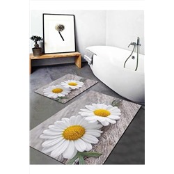 WOOLLY HOME COLLECTİON Papatya Desen Halı Takımı (60x100/40x60) - Papatya WLLY-PAPATYA