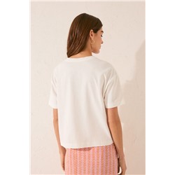 Camiseta boxy 100% algodón blanco