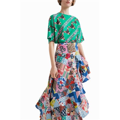 Falda asimétrica patchwork Johnson Hartig