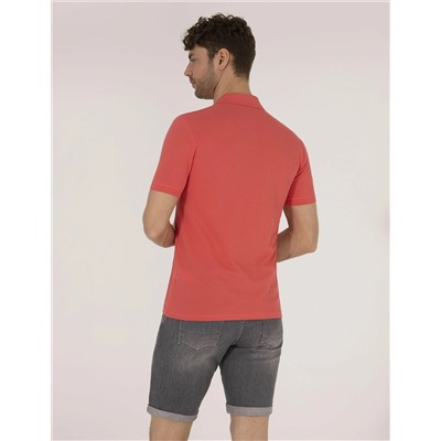 Pembe Slim Fit Polo Yaka Basic Tişört