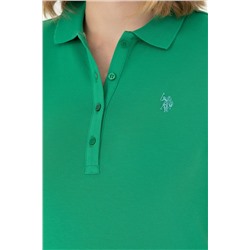 Kadın Yeşil Basic Polo Yaka Tişört