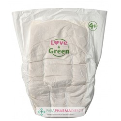 Love&Green Pure Nature - Couches Écologiques Non Blanchies - Taille 4+ - 9 à 20kg - 35 couches