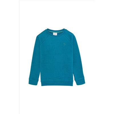 Erkek Çocuk Petrol Basic Sweatshirt