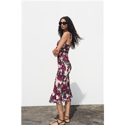 FLORAL GODET DRESS