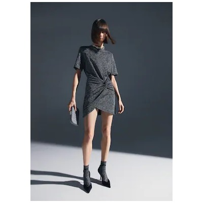 Vestido lúrex nudo REF. 37089076-XLURO-LM