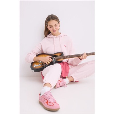 Sudadera capucha felpa algodón rosa