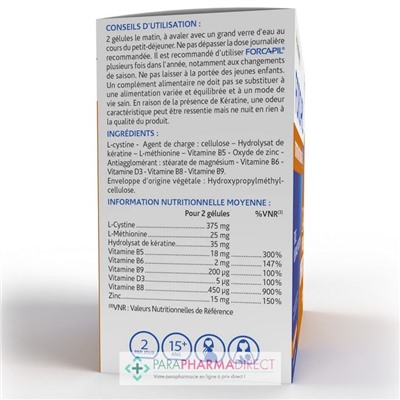 ArkoPharma Forcapil Fortifiant Kératine+ - Force, Résistance & Protection - Cheveux & Ongles Abîmés 180 gélules