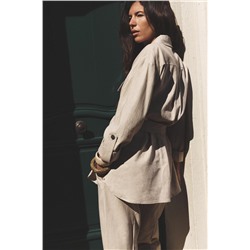 LINEN-BLEND SAFARI SHIRT
