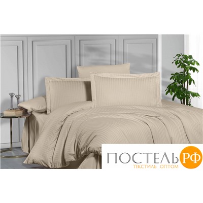Постельное белье "Карвен" Stripe Satin 1.5 спальн. N 162-SS 012 sampanya/бежевый