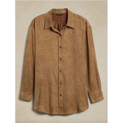 Banana Republic Factory - OVERSIZED VEGAN SUEDE SHIRT