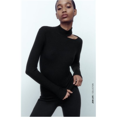 CUT-OUT RIBBED TOP