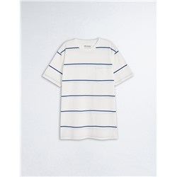 Striped T-shirt, Men, White