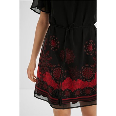 Vestido gasa cinturón
