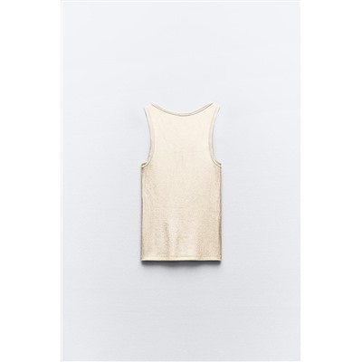 RIBBED METALLIC T-SHIRT