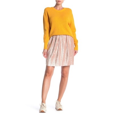 Poof Pleated Velvet Skirt