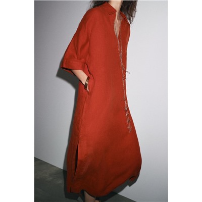 ZW COLLECTION 100% LINEN TUNIC DRESS