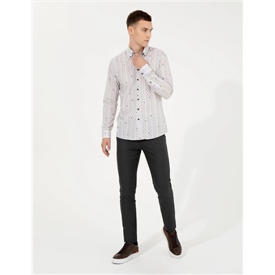 Açık Kahverengi Slim Fit Uzun Kollu Gömlek