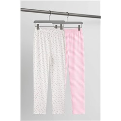 Çok Renkli Pembe 2'li Örme Büyük Beden Pijama Altı TBBAW26IA00002