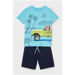 Set - Kurzarmshirt und Shorts - Bio-Baumwolle - 2 teilig