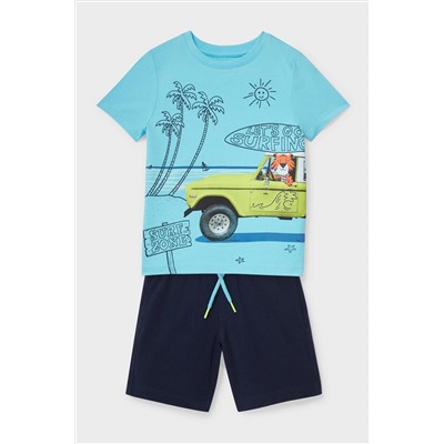 Set - Kurzarmshirt und Shorts - Bio-Baumwolle - 2 teilig