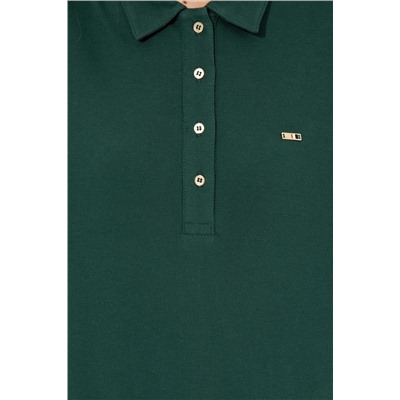 Kadın Yeşil Polo Yaka Sweatshirt