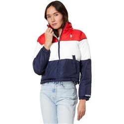 U.S. Polo Assn. Crop Multi Color-Blocked Puffer Jacket