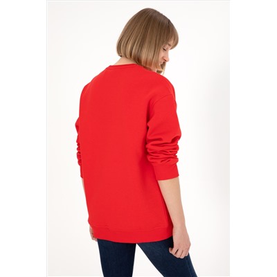 Erkek Kırmızı Basic Sweatshirt