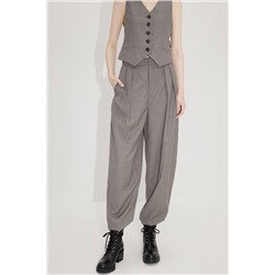 Pantalón carrot de lana Marrón jaspeado