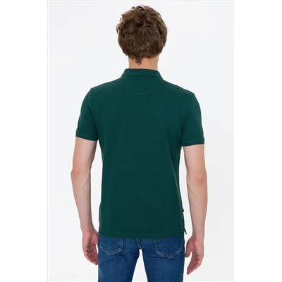 Erkek Koyu Yeşil Basic Polo Yaka Tişört