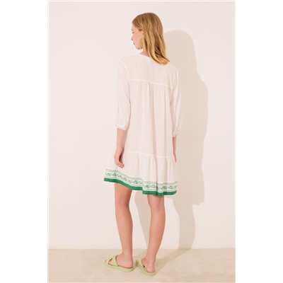 Camisola midi viscosa marfil