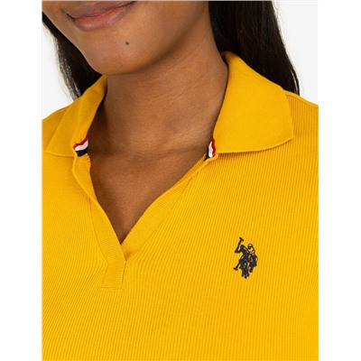 SPLIT NECK RIBBED POLO SHIRT
