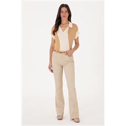 Kadın Taş Skinny Flare Fit Jean Pantolon