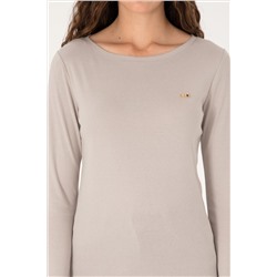 Kadın Taş Slim Bisiklet Yaka Basic Sweatshırt