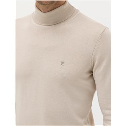 Kum Melanj Slim Fit Balıkçı Yaka Basic Triko Kazak