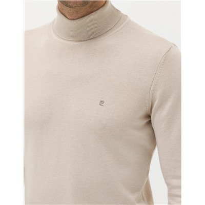 Kum Melanj Slim Fit Balıkçı Yaka Basic Triko Kazak