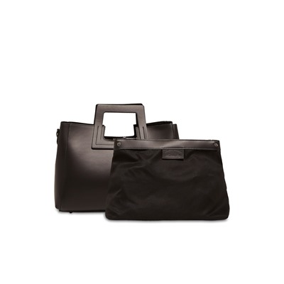 Bolso de piel y neceser Jane Negro