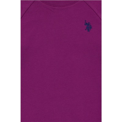 Erkek Çocuk Menekşe Basic Bisiklet Yaka Sweatshirt